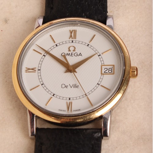 1064 - Omega - De Ville two tone gold plated and stainless steel wristwatch, ref 196.2532, 33mm diameter ca... 