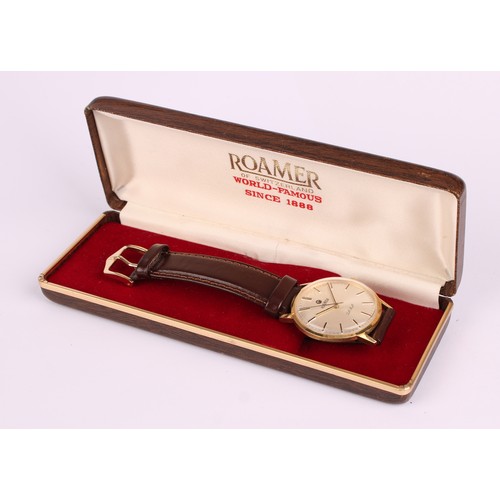 1070 - Roamer - a Pall Mall 14ct gold cased mechanical wristwatch, 34mm diameter case,  No. 4148610301, mar... 