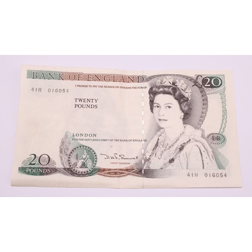 3876 - Coins and Bank Notes - a Bank of England £20 error note