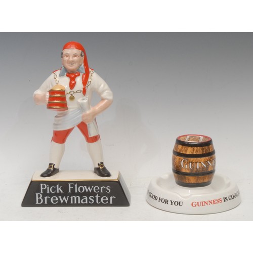 3587 - Advertising - a Carlton Ware porcelain advertising bar figure, Pick Flowers Brewmaster, 24cm high; a... 