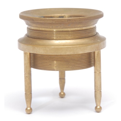 3729 - Cartography - a brass tripod map reading lens, 4.5cm diam
