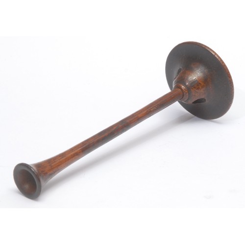 3733 - Medical Interest - a 19th century turned oak stethoscope, dismantling for travel, 17.5cm long
