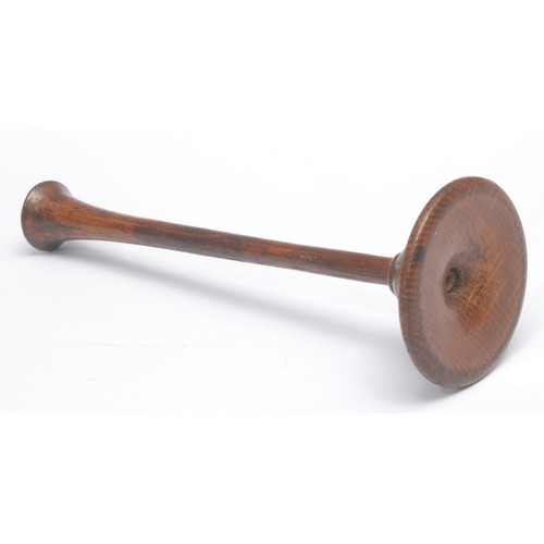3733 - Medical Interest - a 19th century turned oak stethoscope, dismantling for travel, 17.5cm long