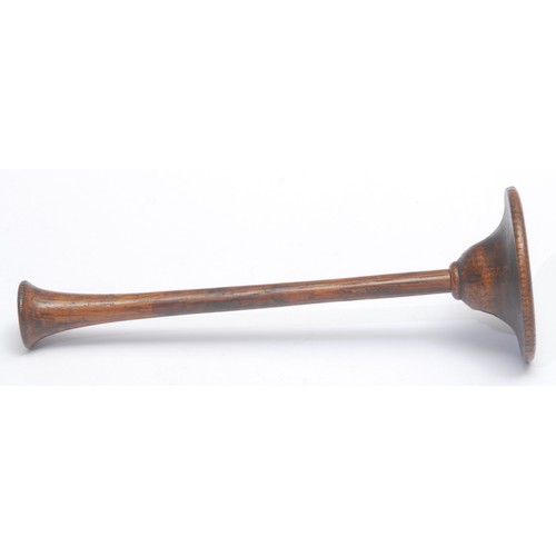 3733 - Medical Interest - a 19th century turned oak stethoscope, dismantling for travel, 17.5cm long