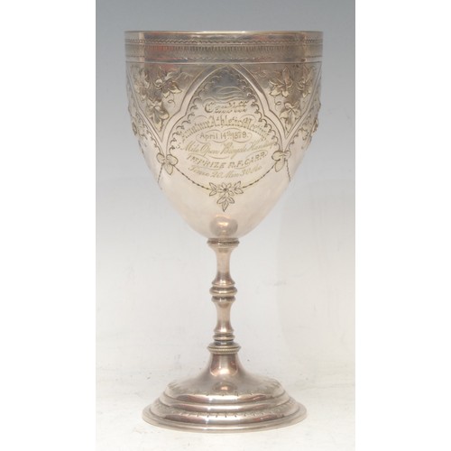 3671 - Cycling History - a Victorian silver plated cycling winner's cup, awarded to R.F. Carr for the 5 mil... 