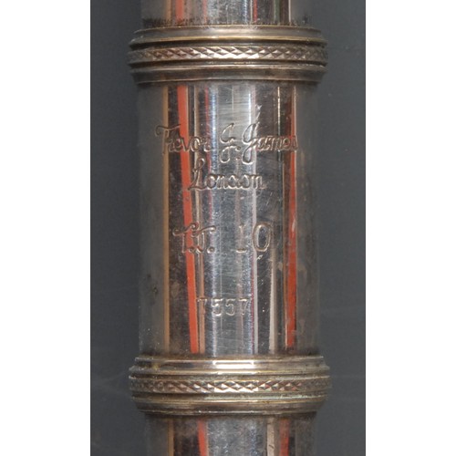 3740 - A flute, by Trevor J James, London, model TJ.10, no.7557, 67.5cm long