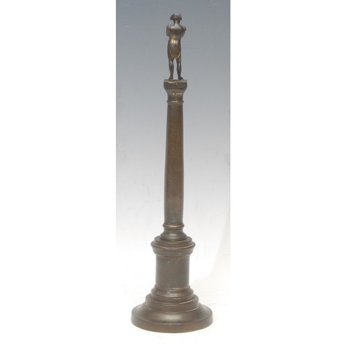 3545 - A 19th century bronze architectural model, of Napoleon, in the Grand Tour manner, he stands with his... 