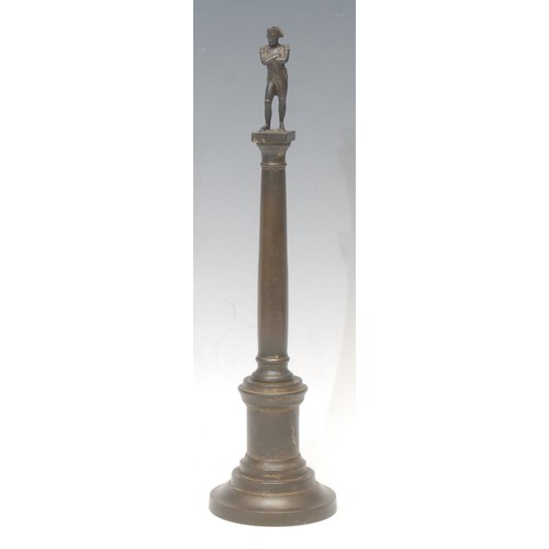 3545 - A 19th century bronze architectural model, of Napoleon, in the Grand Tour manner, he stands with his... 