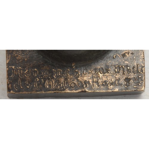 3563 - After Charles Gaston Yrondy (1885-1960), a dark patinated bronze sculpture, The Torch of Peace, foun... 