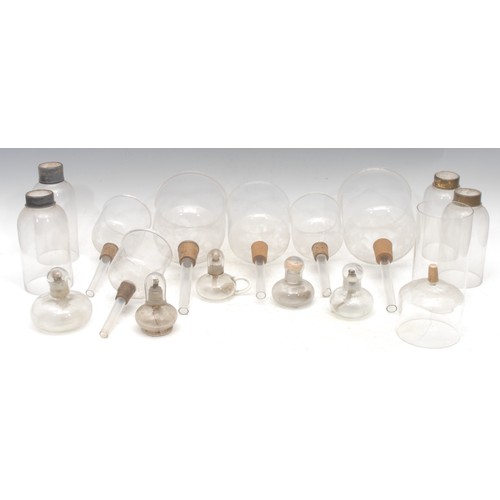 3735 - Scientific Interest - a collection of glass funnels, various sizes, the largest 32cm high; glass lab... 