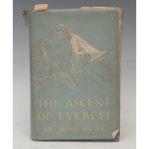 4229 - Hunt, John, The Ascent of Everest, first edition, blue cloth, dust jacket, Hodder & Stoughton, 1953,... 