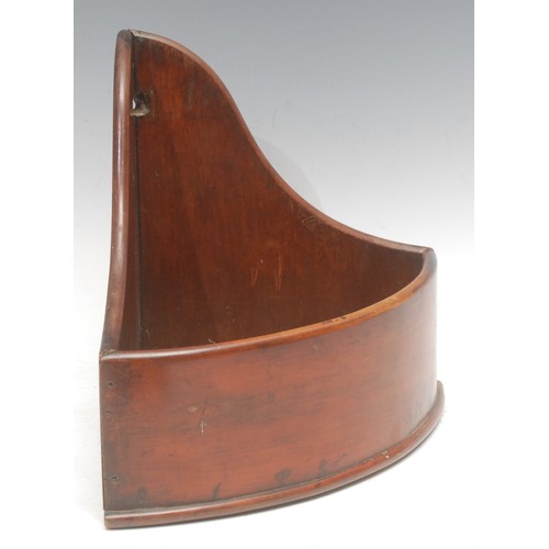 3005 - A 19th century mahogany corner candle box, 23.5cm high, c.1840