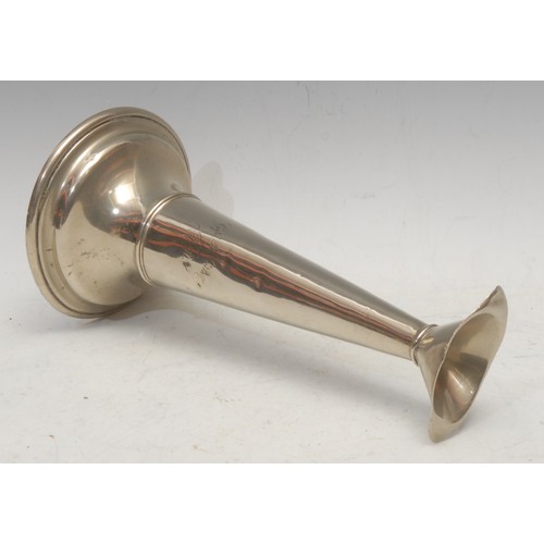 3024 - A 19th century silver plated maritime sea captain's hailing or speaking trumpet, inscribed Capt. B V... 