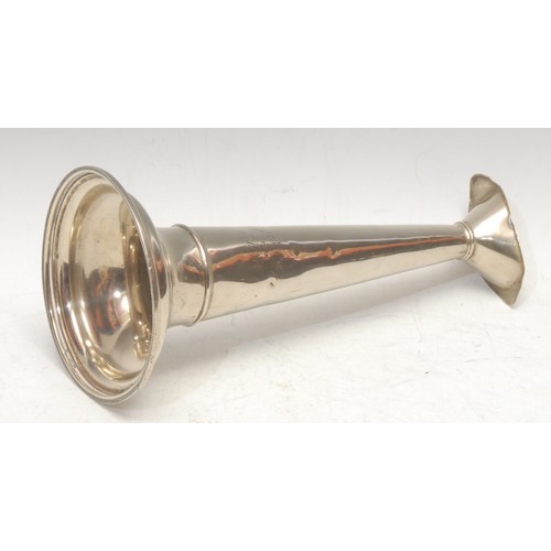 3024 - A 19th century silver plated maritime sea captain's hailing or speaking trumpet, inscribed Capt. B V... 