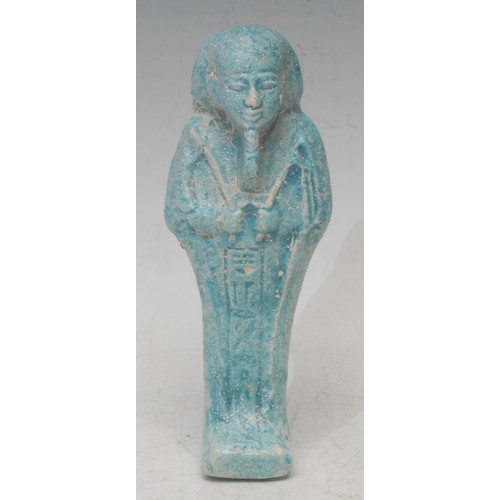 3048 - A bronzed metal figure, King Thutmosis III as a sphinx, after the Egyptian, rectangular base, 26cm l... 