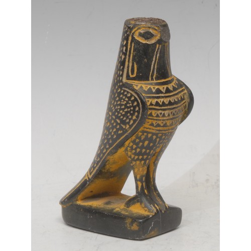 3048 - A bronzed metal figure, King Thutmosis III as a sphinx, after the Egyptian, rectangular base, 26cm l... 