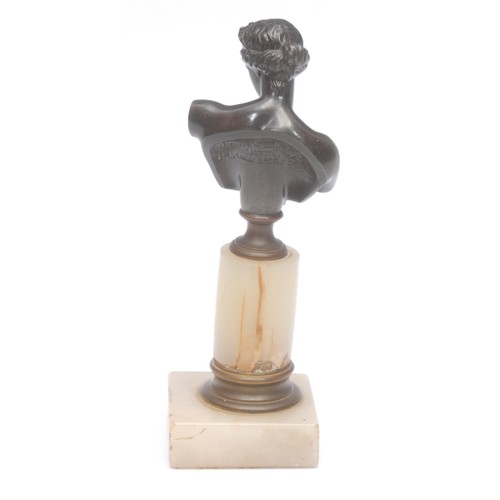 3555 - A late 19th century German dark patinated bronze bust with torso, Diana The Huntress, after the anti... 