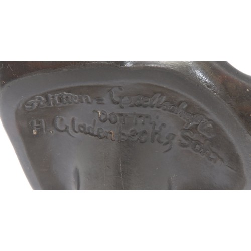 3555 - A late 19th century German dark patinated bronze bust with torso, Diana The Huntress, after the anti... 