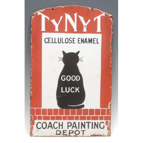 3590 - Advertising - a shaped rectangular double sided pictorial enamel sign, 'TYNYT CELLULOSE ENAMEL, COAC... 