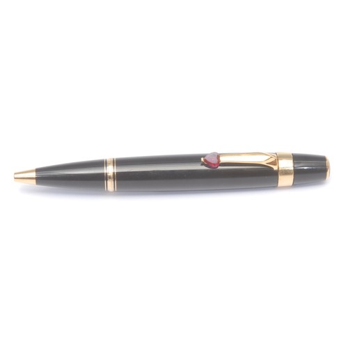 3747 - A Montblanc Boheme Je T'aime rollerball pen, model number GLL014854, the clip mounted with a heart-s... 