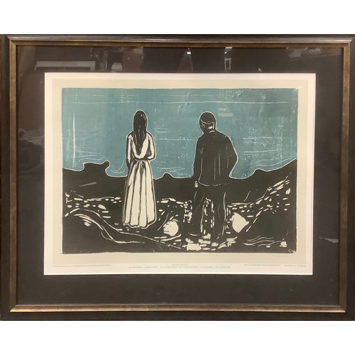 244 - Edvard Munch (1863-1944) by and after, The Lonely Ones, Two Human Beings, lithograph print, authoris... 