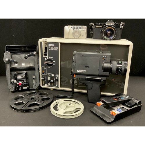 64 - Cameras - Chinon CM-4s 35mm slr camera, 28-50mm lens;  Agfa Movexoom 6 MOS electronic cine camera;  ... 