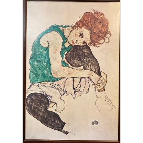 252 - A group of four framed prints - Egon Schiele, etc, (4).