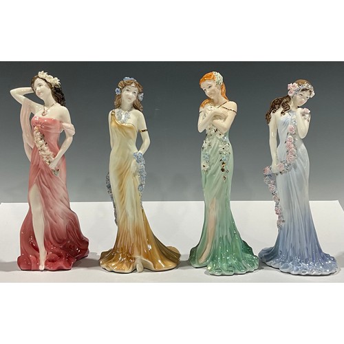 173 - A Coalport figure, Sapphire, for Compton & Woodhouse, limited edition 3,519/9,500; others, Topaz, li... 