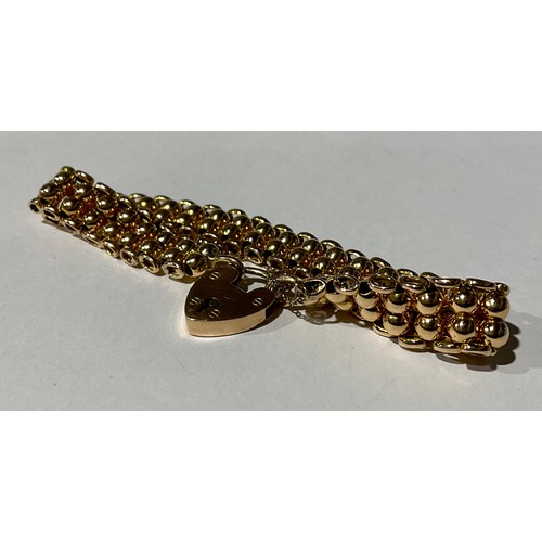 304 - Antique 15ct Rose Gold Gate Bracelet
comes with heart shaped padlock stamped 