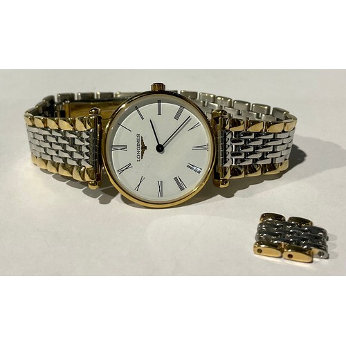 317 - Ladies Bi-Coloured Le Grande Classique de Longines watch;
the round watch face width is approx. 24mm... 