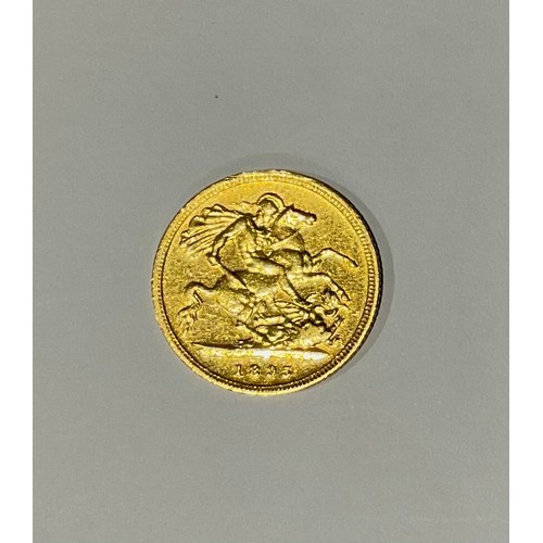 324 - An 1895 Queen Victoria Old Head Half Sovereign Coin;
in fair condition, some marks to the outer rim