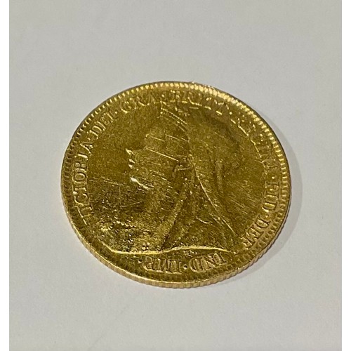 324 - An 1895 Queen Victoria Old Head Half Sovereign Coin;
in fair condition, some marks to the outer rim