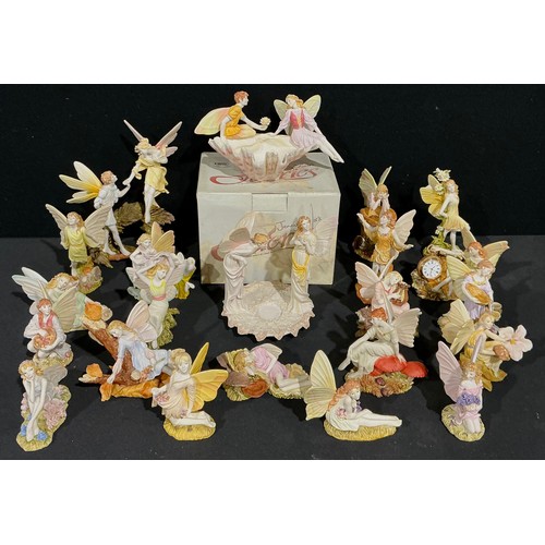 355 - A collection of Jenny Oliver's Faeries, various resin models, including Ambrosia, Wings of Love, Wis... 