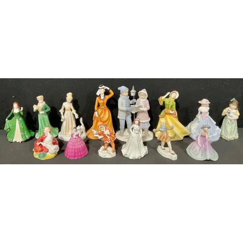 357 - A Royal Worcester figure, The Slide, modelled by F.G. Doughty, 11cm high; another, Snowball; a Royal... 