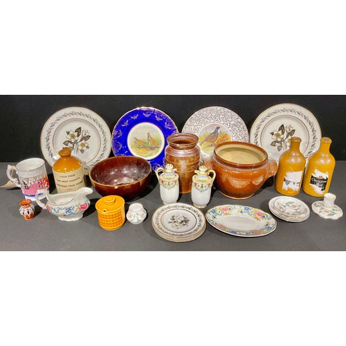 359 - Ceramics - Brampton Salt glazed vase, Pearson's bowl etc,  Coalport City of London cup,, Royal Worce... 