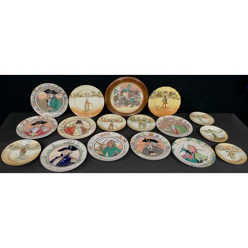 369 - A quantity of Royal Doulton Dickens ware side plates and dinner plates, marks to bases; others inclu... 