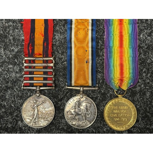 5001 - Boer War / WW1 Medal Group to 12793rd Cl Tpr J Miller, SAC  comprising of Queens South Africa Medal ... 