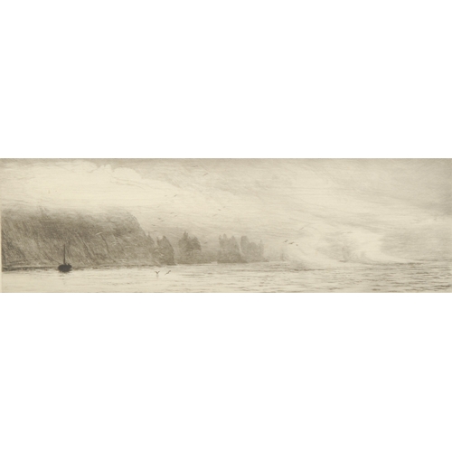 383 - Harold Wyllie (1880-1973)  The Needles  signed, No. XXX, etching, 13cm x 36cm