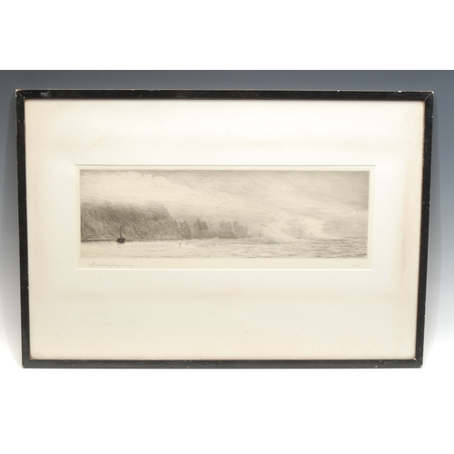 383 - Harold Wyllie (1880-1973)  The Needles  signed, No. XXX, etching, 13cm x 36cm