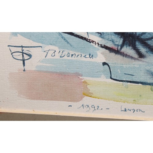 387 - Thomas O'Donnell (1944-2020) 
London Crowd 
signed, dated 1992, mixed media, 27.5cm x 40cm; others s... 