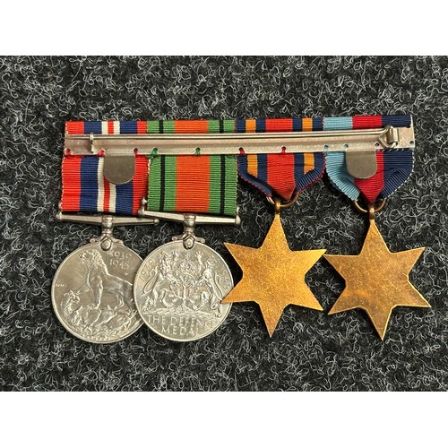 5029 - WW2 British 1939-45 Star, Burma Star, War Medal and Defence Medal. Complete with original ribbons an... 