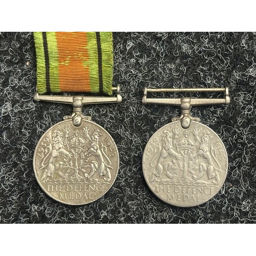 5031 - WW2 British Africa Star, Burma Star, Defence Medals x 2. Three are without ribbons. (4)