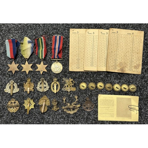 5033 - WW2 British 1939-45 Star, Altantic Star, Pacific Stra, War Medal. Complete with original ribbons. Al... 