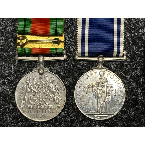 5035 - WW2 British Defence Medal and ERII Police Long Service Medal to Const. Arthur H Hampson, both comple... 