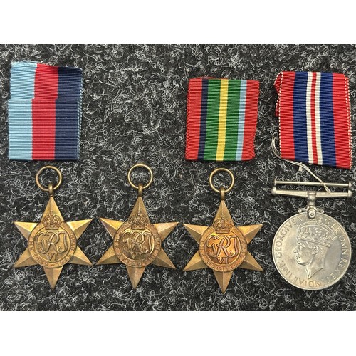 5037 - WW2 British Royal Navy Medal group to Mr GG Oates comprising of 1939-45 Star, Atlantic Star, Pacific... 