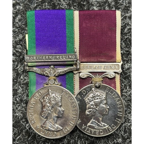 5041 - British ERII General Service Medal with Northern Ireland Clasp and Long Service and Good Conduct Med... 