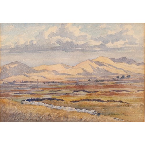 392 - Eric Vernon Watson (1914-1999) 
Galloway Moors 
signed, dated 1974, watercolour, 25cm x 35.5cm
