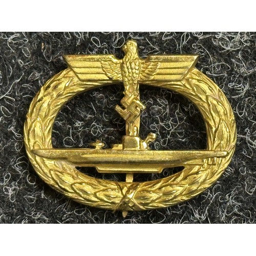 5065 - WW2 Third Reich U-boot Kriegsabzeichen - U-Boat War Badge. Early war example with good quality gilt ... 