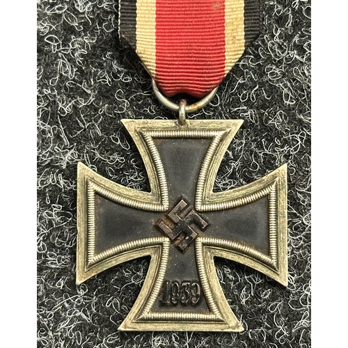 5067 - WW2 Third Reich Iron Cross 2nd Class 1939. No makers mark to ring. Complete with a replacement ribbo... 