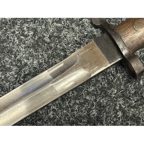 5074 - Commercial Pattern British Lee Metford Bayonet with doubled edged blade 305mm in length, devoid of a... 